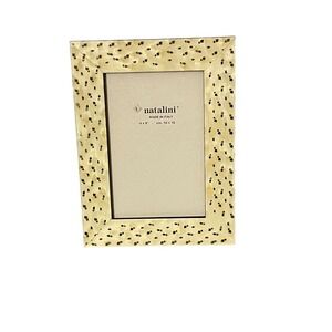 Natalini Picture‎ Frame Unisex 4x6 Cream Gold Inlaid Burl Wood Made in Italy